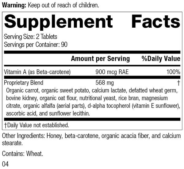 Cataplex® A, 180 Tablets, Rev 03 Supplement Facts