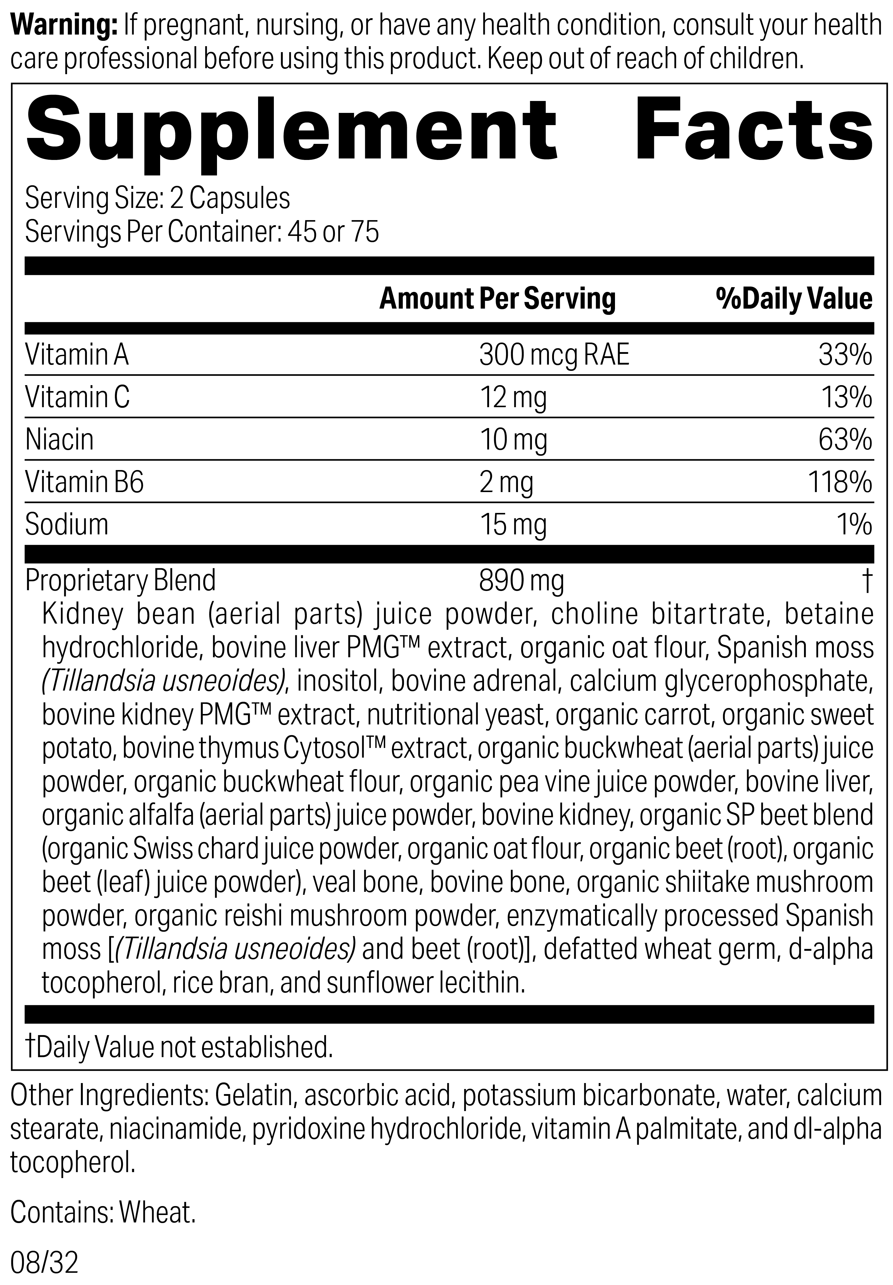 Albaplex®, 90 Capsules, Rev 08 Supplement Facts