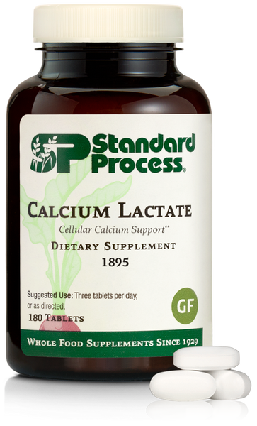An image of a bottle of Calcium Lactate, 180 tablets.