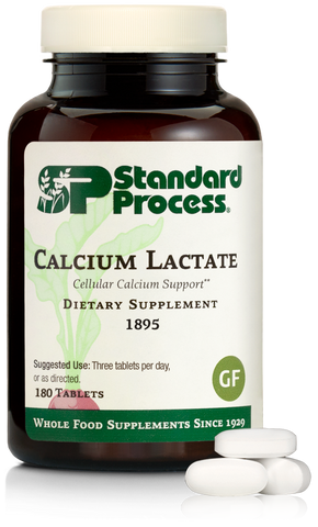 An image of a bottle of Calcium Lactate, 180 tablets.