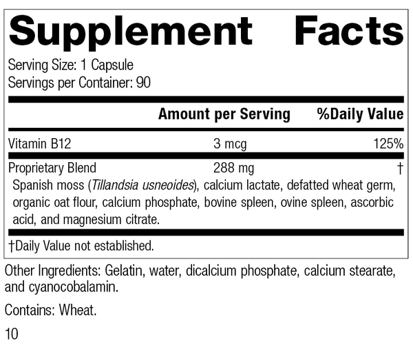 For-Til B12®, 90 Capsules, Rev 10 Supplement Facts