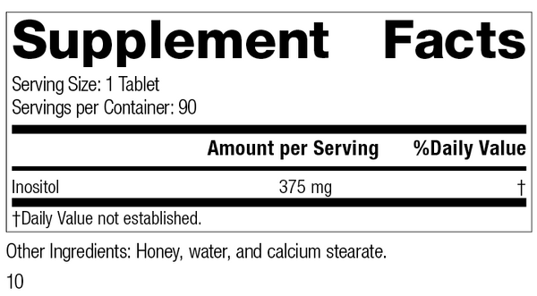 Inositol, 90 Tablets, Rev 10 Supplement Facts