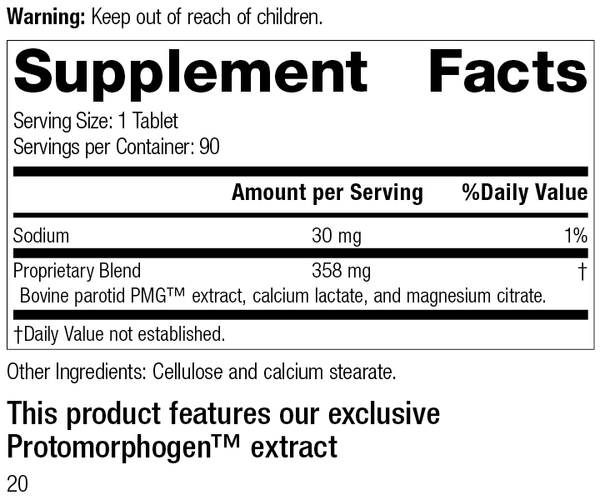 Parotid PMG®, 90 Tablets, Rev 20 Supplement Facts