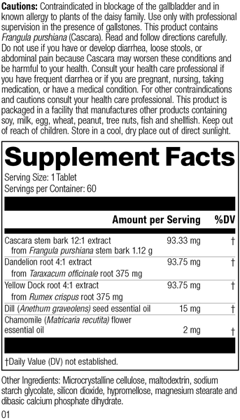 Colax, 60 Tablets Rev 01 Supplement Facts