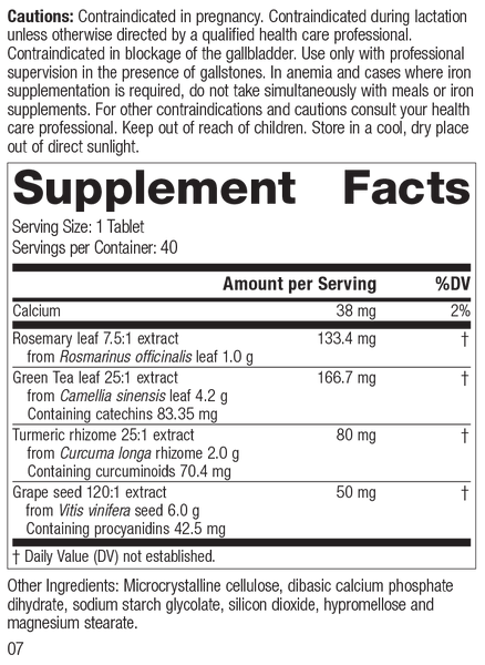 Vitanox®, 40 Tablets, Rev 06 Supplement Facts